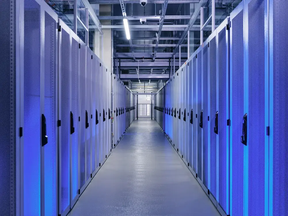 A row of racks in the Greenergy data center.